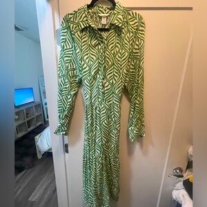 Flowy Pattern Dress Floor Length